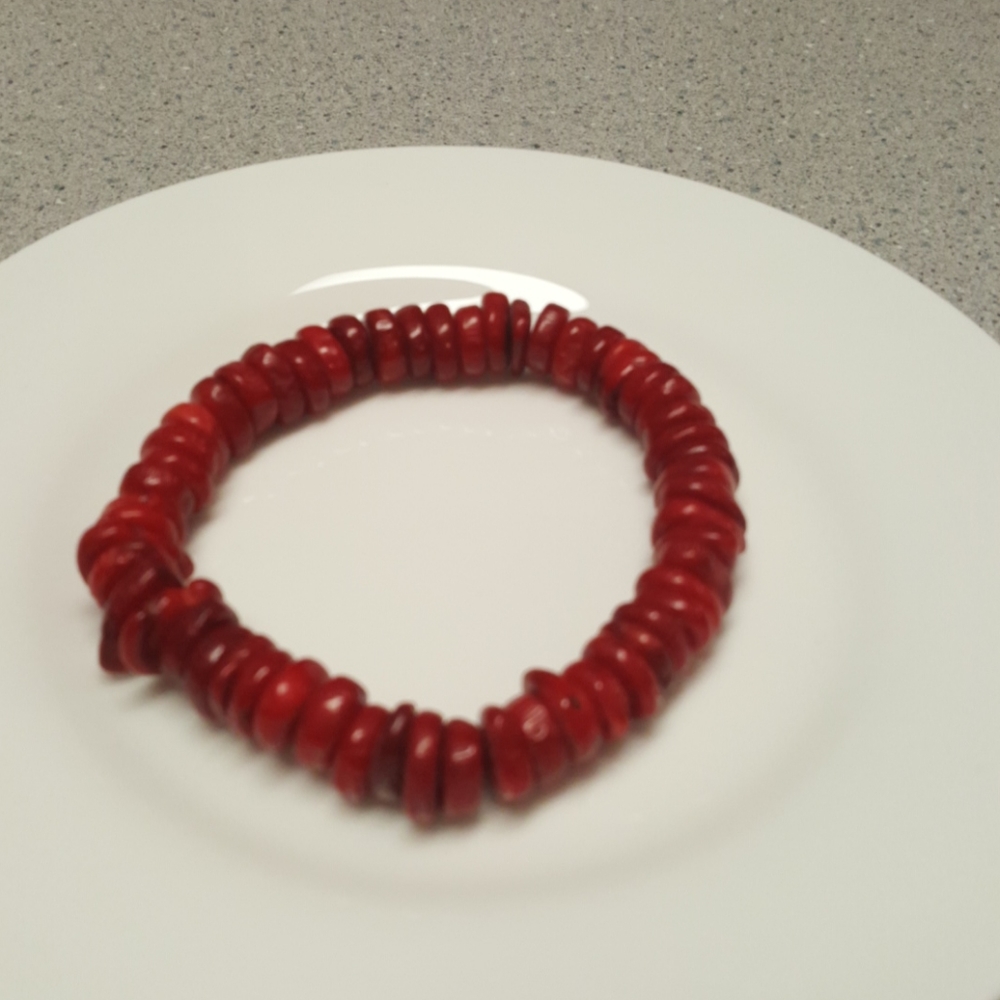 Red Coral Stretch Bracelet